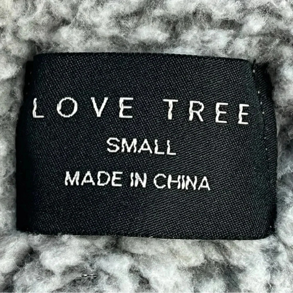 LOVE TREE SHERPA QUARTER ZIP FLEECE PULLOVER GRAY WHITE WOMEN'S SIZE SMALL‎ - Picture 8 of 10